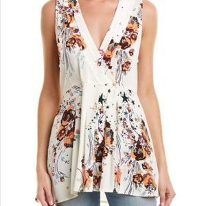 NWT Free People White/Ivory Surplice Wrap Top